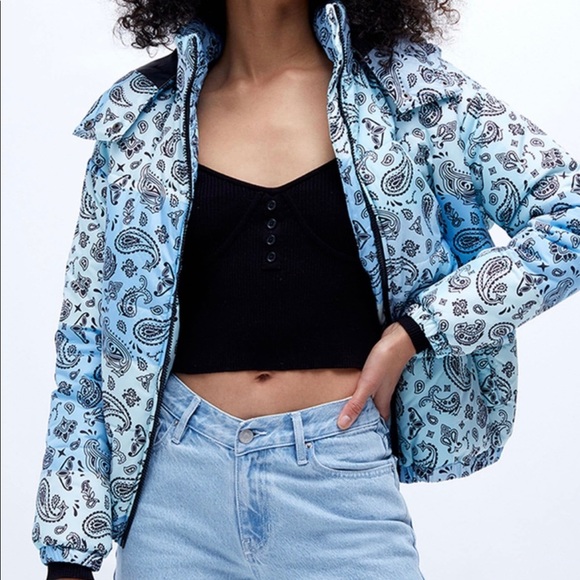 Pacsun Jackets \u0026 Coats | Pacsun Bandana Puffer Jacket | Color: Blue | Size: S | Dannychop's Closet
